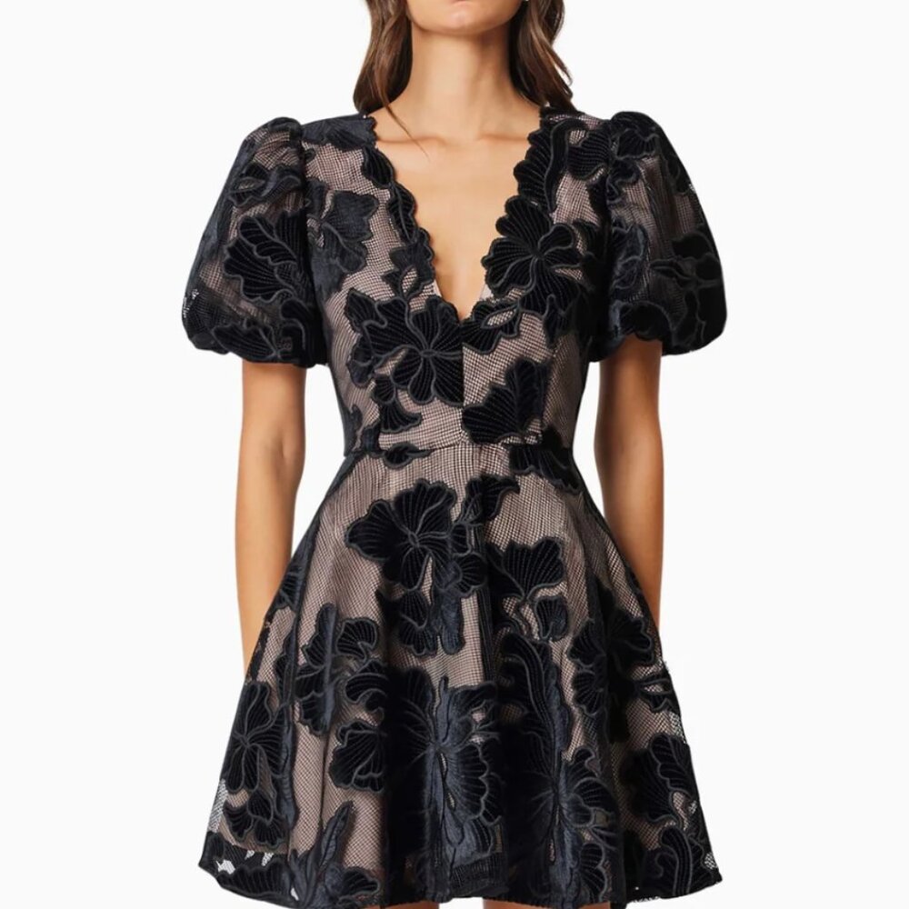 Zara Party Mini Dress In Black